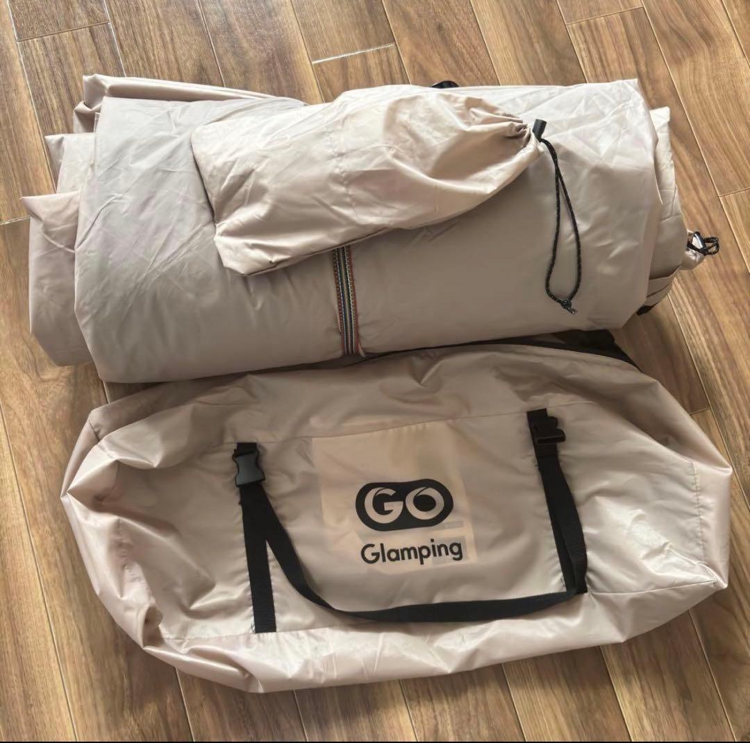 GOGlamping ワンポールテント キャノピー付 ベージュ