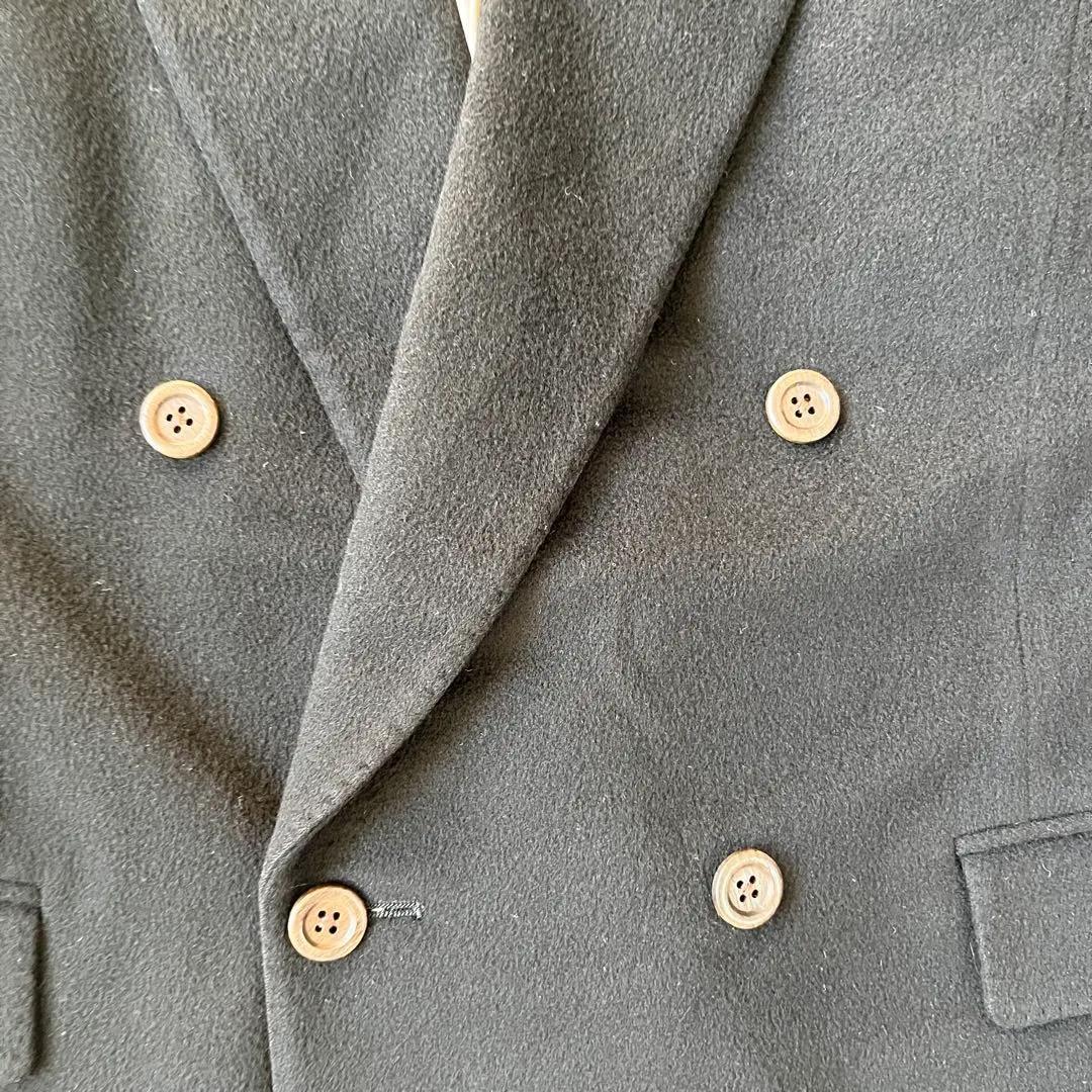 極美品　ピエールカルダン　カシミヤ100　ダブル テーラードジャケット　黒　B4