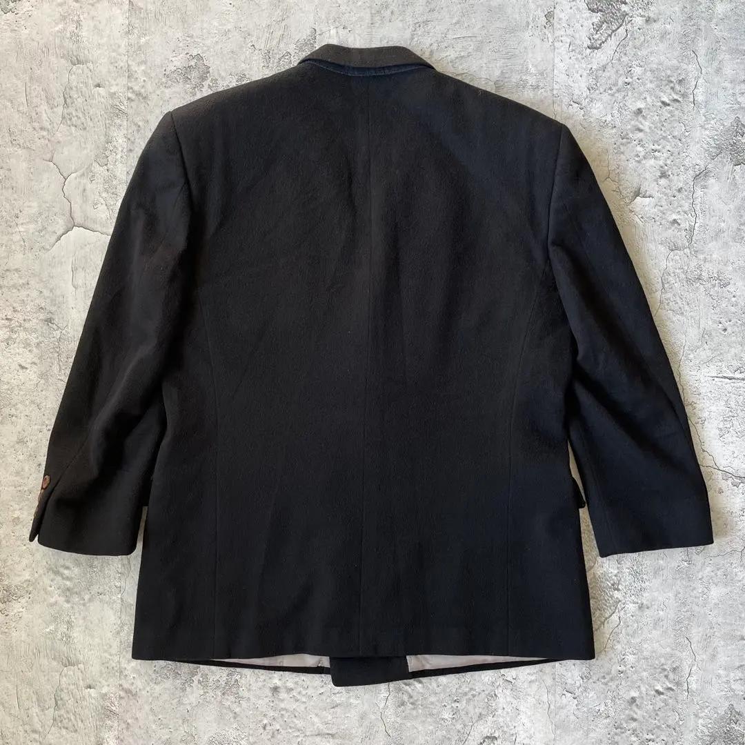 極美品　ピエールカルダン　カシミヤ100　ダブル テーラードジャケット　黒　B4