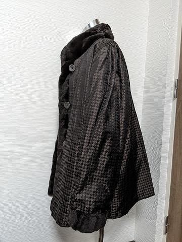 A929 シェアード　リアルファー　毛皮　シルク　リバーシブルコート　ライナー