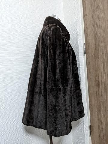 A929 シェアード　リアルファー　毛皮　シルク　リバーシブルコート　ライナー