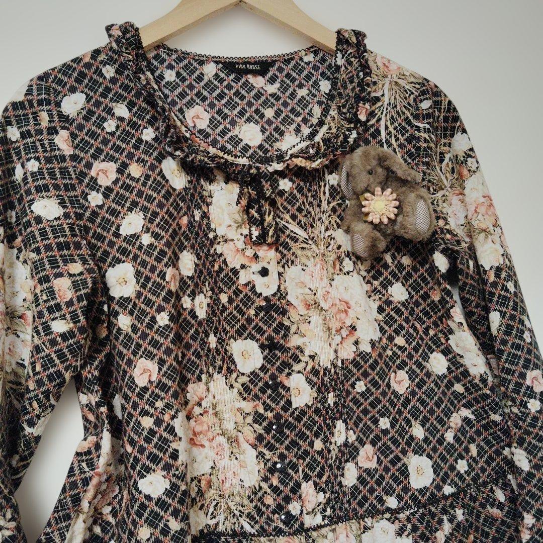 ♡うさぎコサージュ付き♡ 美品ピンクハウス　ロングワンピース