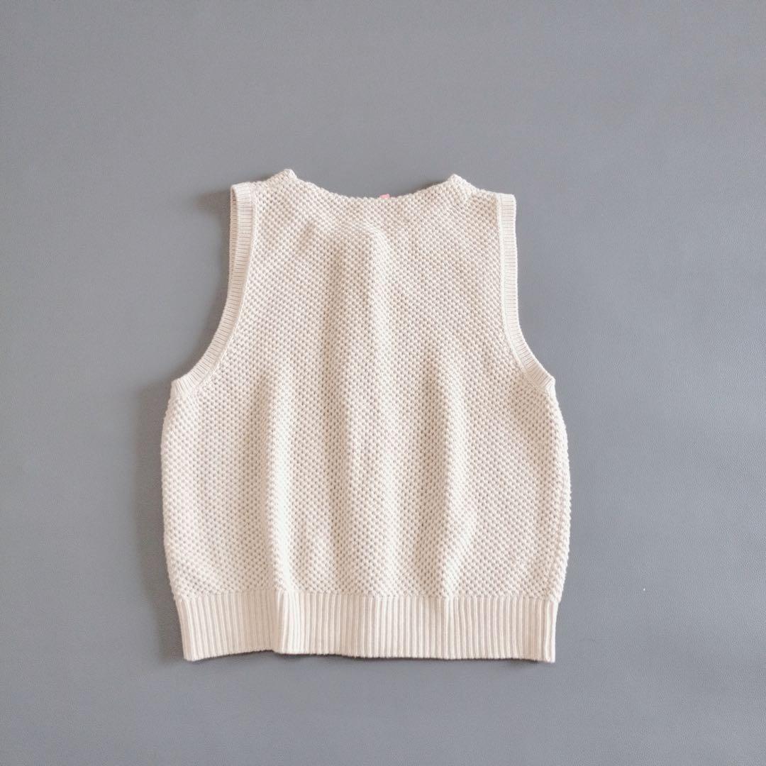 LISETTE リゼッタ 　ベージュ　模様編み 　ベスト　ハンドニット　ジレ