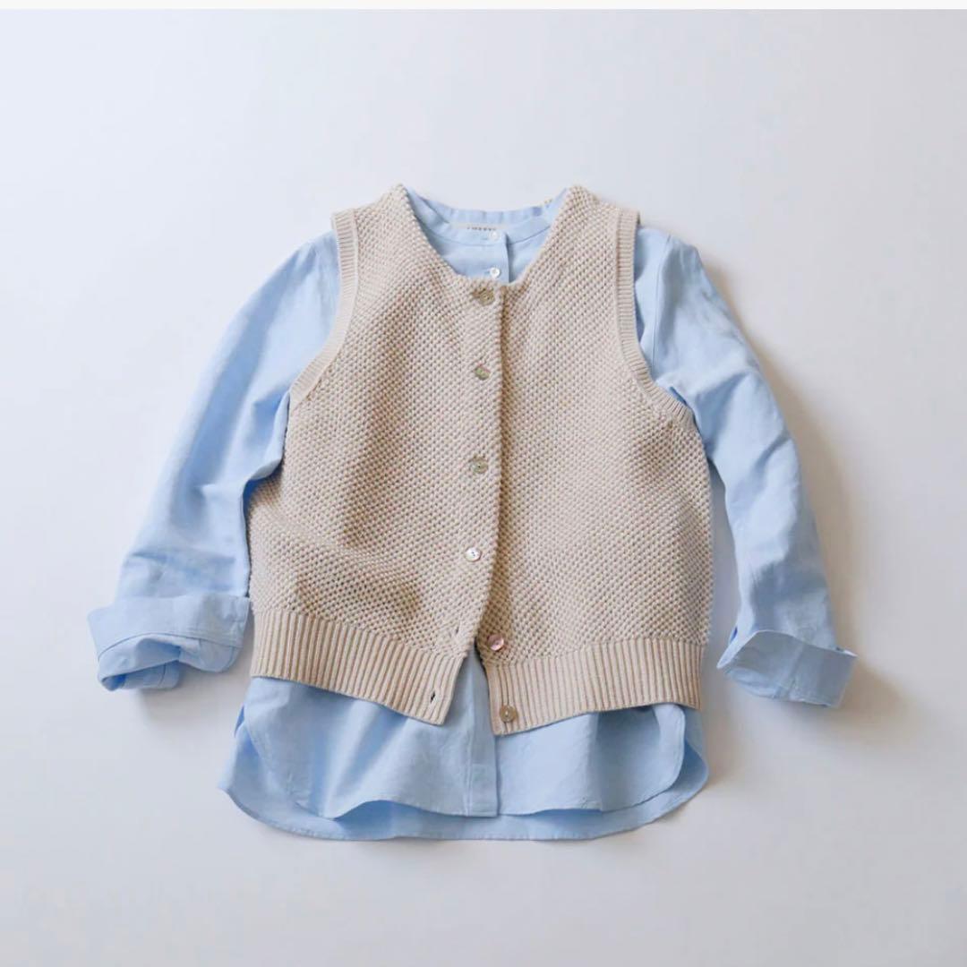 LISETTE リゼッタ 　ベージュ　模様編み 　ベスト　ハンドニット　ジレ