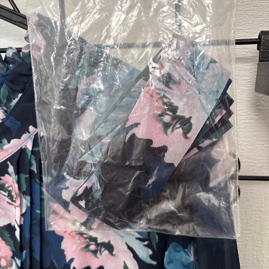 【美品】Rose Tiara ネイビー フラワー ロングワンピース