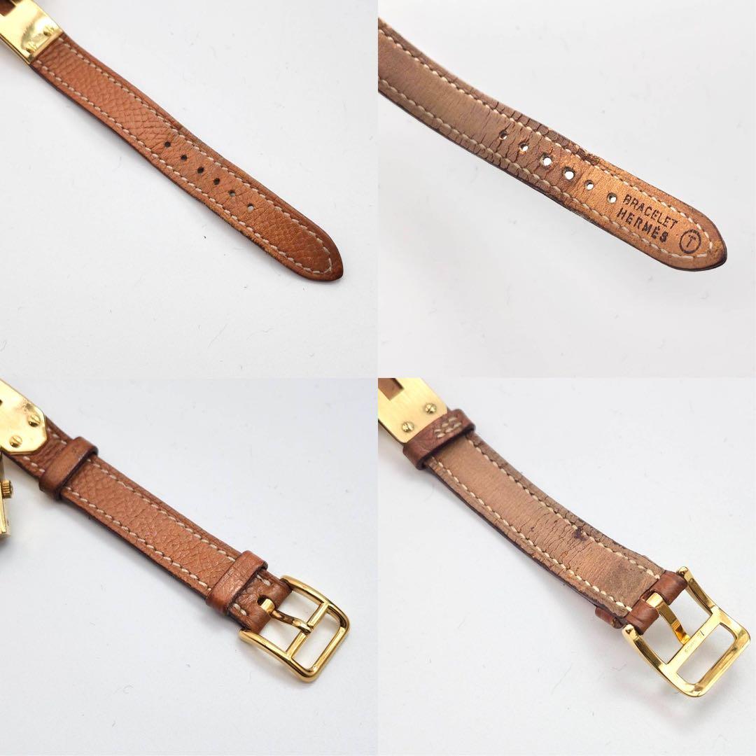 新品電池✨　エルメス　ケリーウォッチ　ゴールド文字盤　ブラウン　レディース
