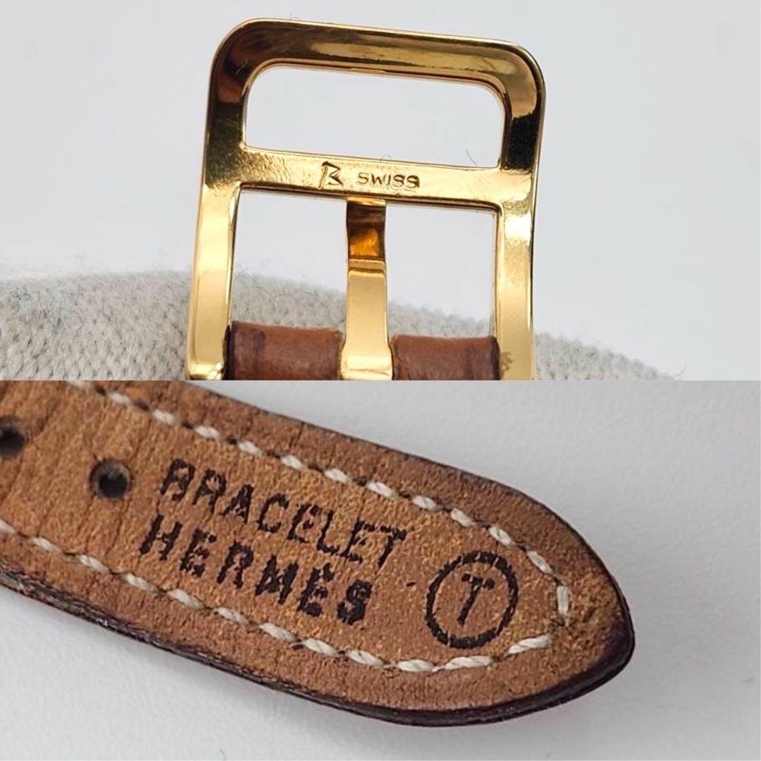 新品電池✨　エルメス　ケリーウォッチ　ゴールド文字盤　ブラウン　レディース