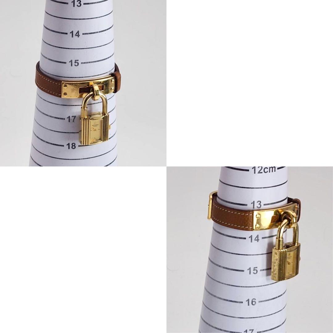 新品電池✨　エルメス　ケリーウォッチ　ゴールド文字盤　ブラウン　レディース