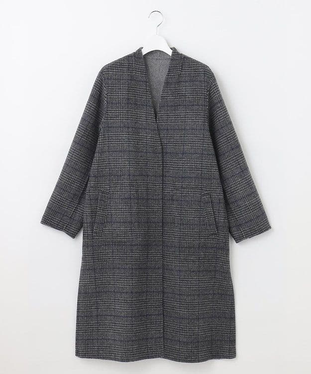 【専用】自由区　リバーシブル　ウールリバー ノーカラーロングコート