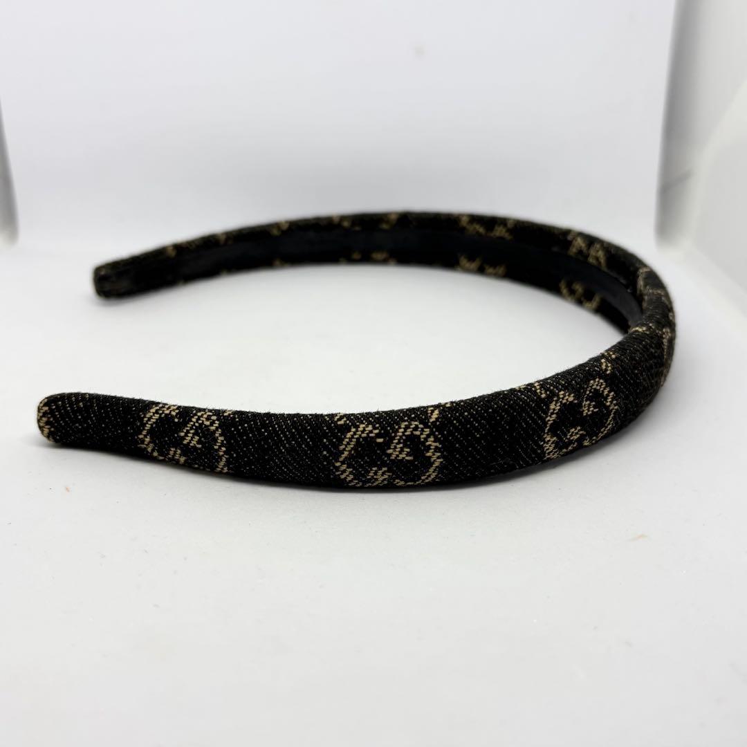 【グッチ】GUCCI カチューシャ GG デニム ヘアバンド ヘアアクセサリー