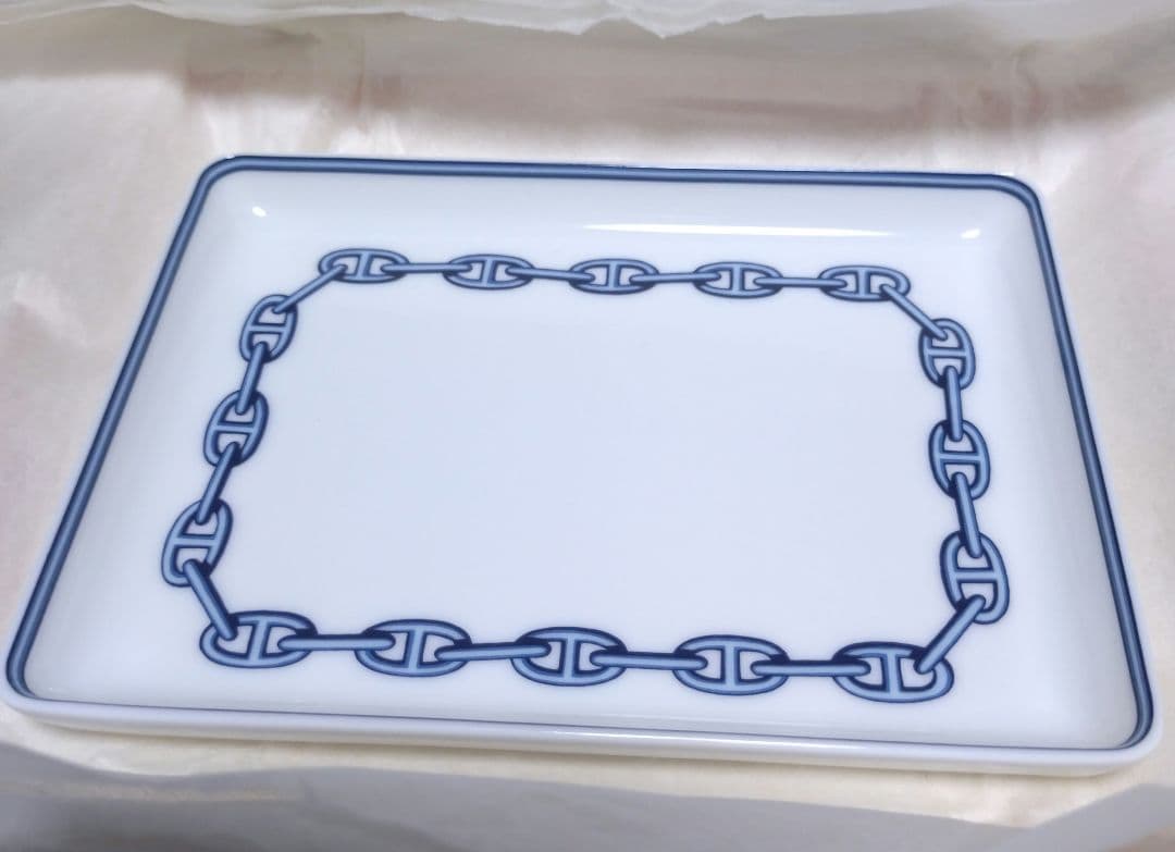 HERMES エルメス シェーヌダンクル スクエアプレート 角皿　美品