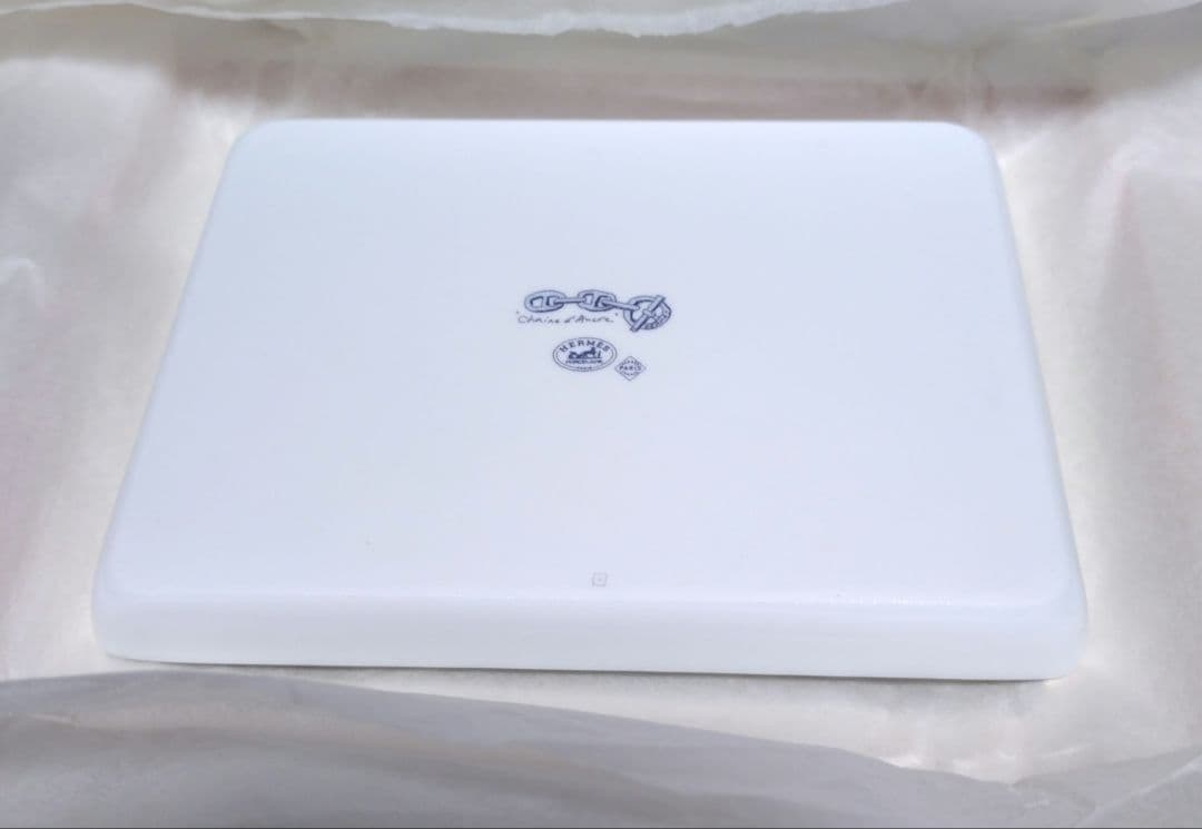 HERMES エルメス シェーヌダンクル スクエアプレート 角皿　美品