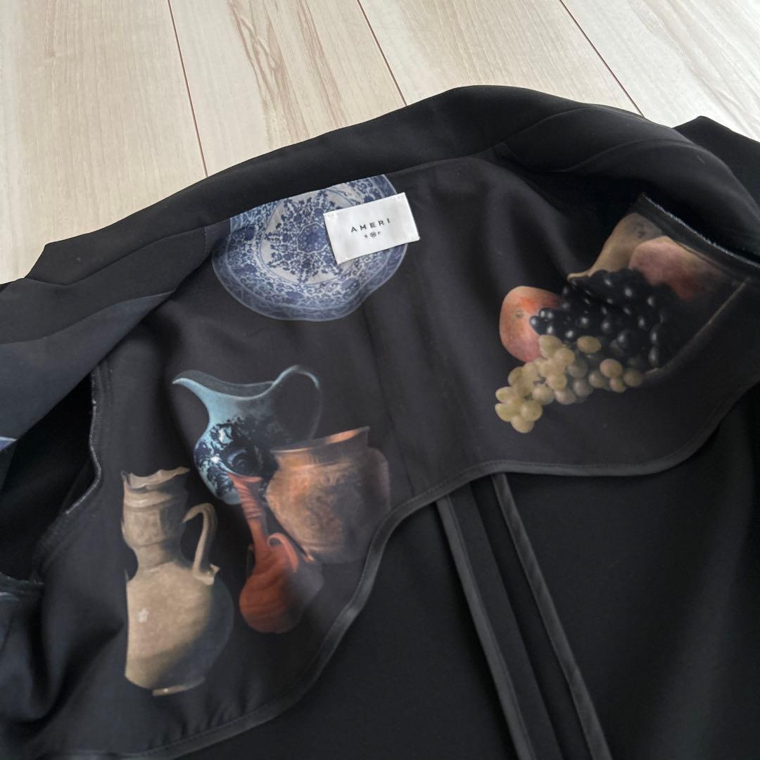 新品タグ付き Ameri NOTCH PRINT LINING JACKET 黒