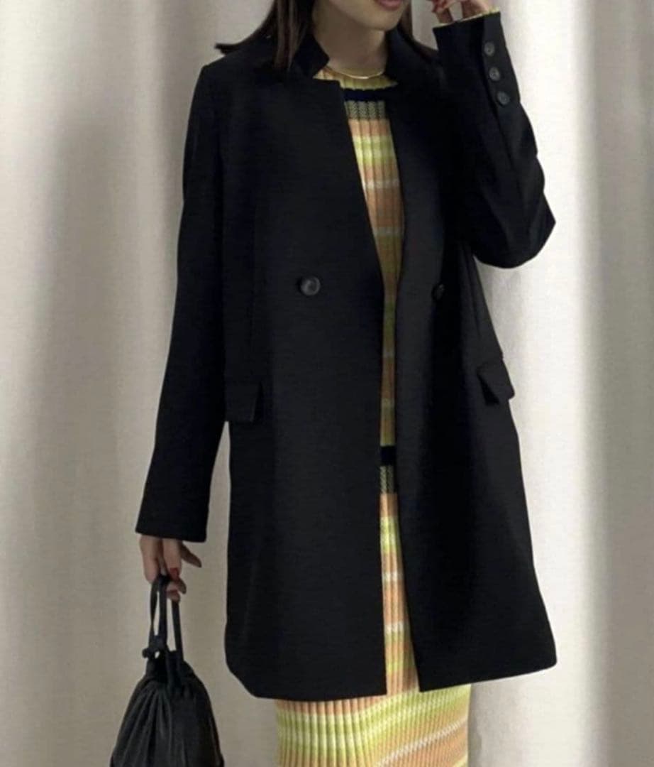 新品タグ付き Ameri NOTCH PRINT LINING JACKET 黒