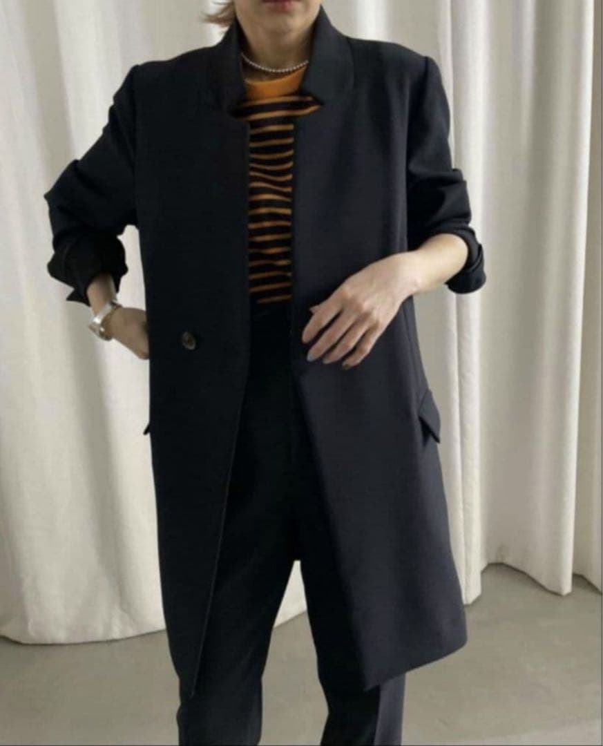 新品タグ付き Ameri NOTCH PRINT LINING JACKET 黒