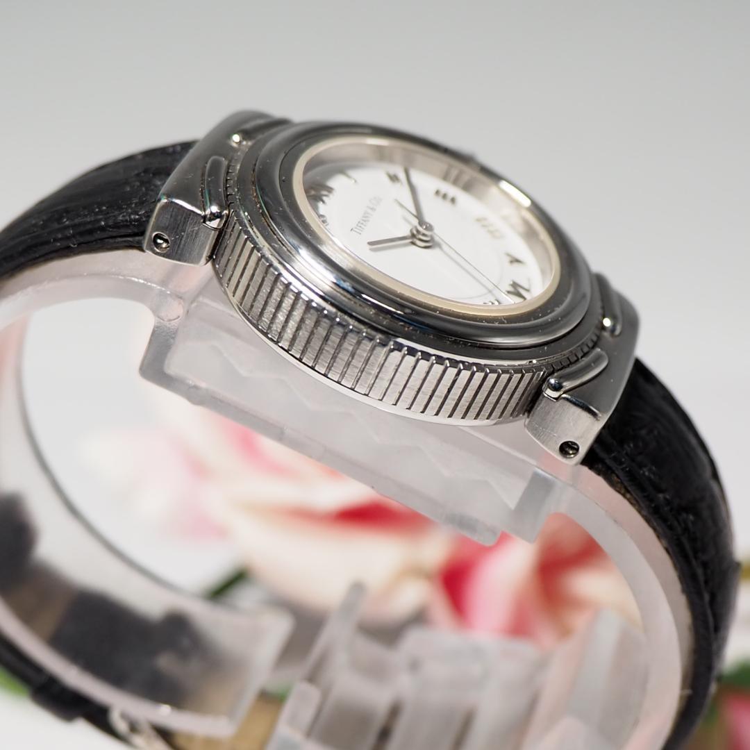 専用 ティファニー TIFFANY&CO インタリオ 革ベルト 腕時計 F406