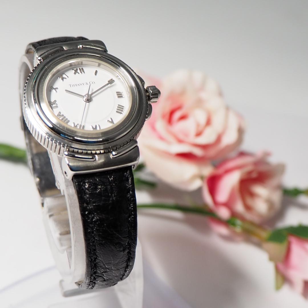 専用 ティファニー TIFFANY&CO インタリオ 革ベルト 腕時計 F406