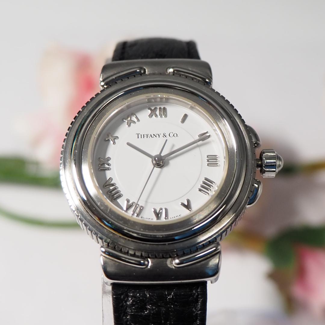 専用 ティファニー TIFFANY&CO インタリオ 革ベルト 腕時計 F406