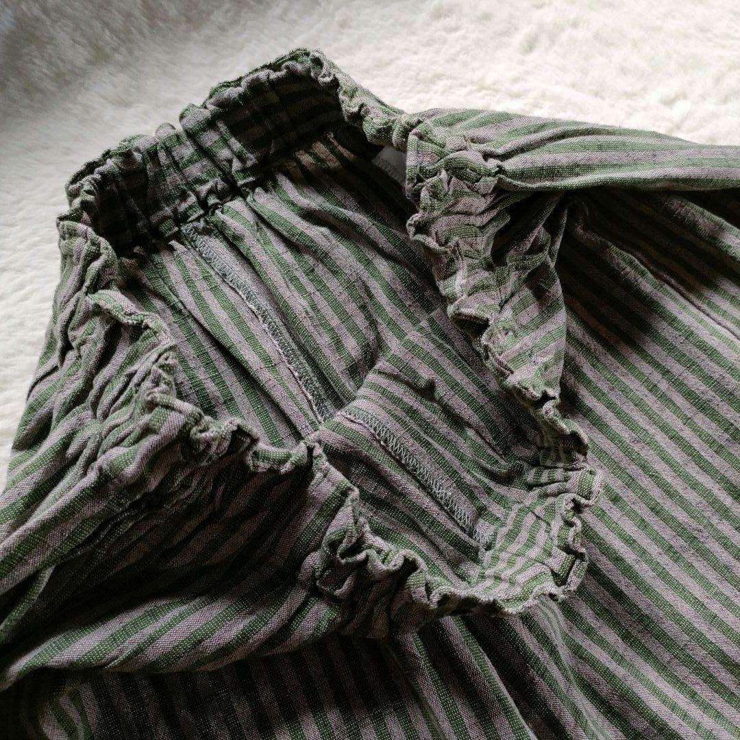 【✨極美品✨】ヤンマ産業◎会津木綿YAMMAキュロット ガウチョパンツ　棒縞