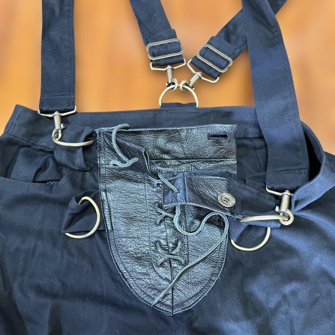 希少　20471120 HYOMA レザーコンビボンテージハーフパンツ