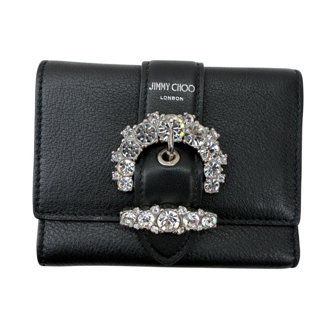 JIMMY CHOO 三つ折り財布 コンパクトウォレット CHERI ビジュー