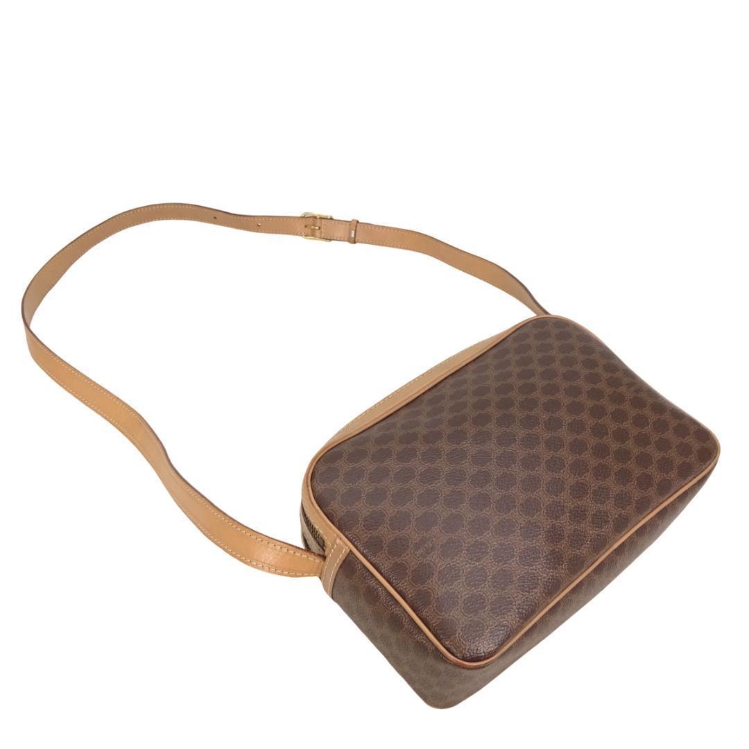 本物 ■セリーヌ■サークルリング マカダム ブラウン 斜めがけショルダーバッグ