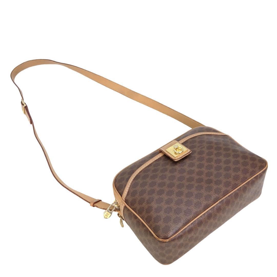 本物 ■セリーヌ■サークルリング マカダム ブラウン 斜めがけショルダーバッグ