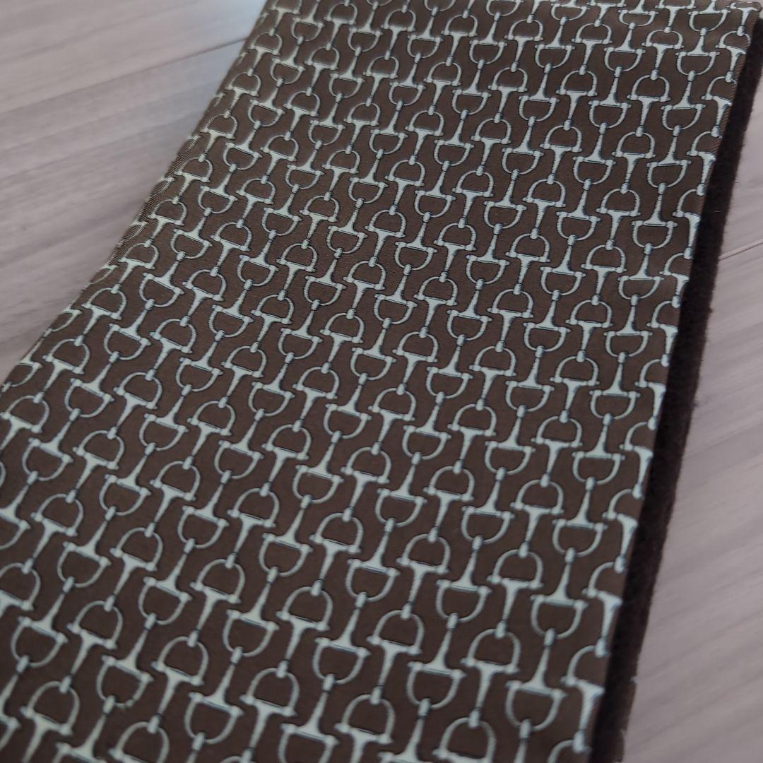 エルメス 馬具 総柄 シルク×カシミヤ フリンジ マフラー