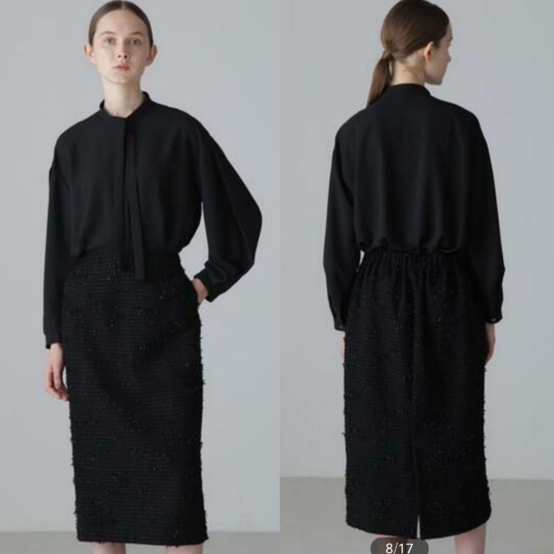 1度着●アドーアADORE●ボウタイファンシーツイードワンピース66000円