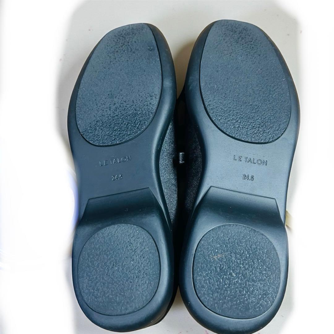 LETALON 2025 ルタロン Lダブルリボンバレリーナ　ブラック　24.5