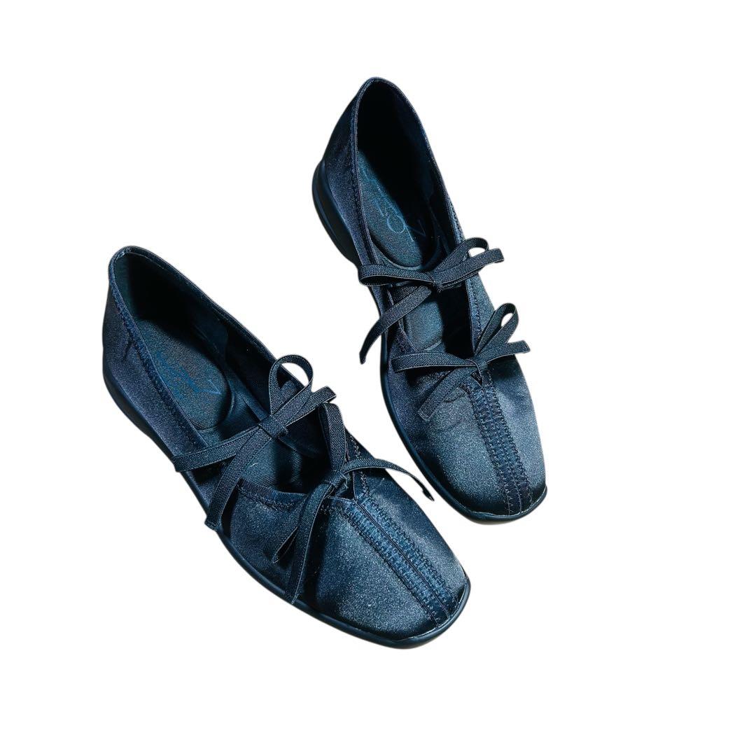 LETALON 2025 ルタロン Lダブルリボンバレリーナ　ブラック　24.5