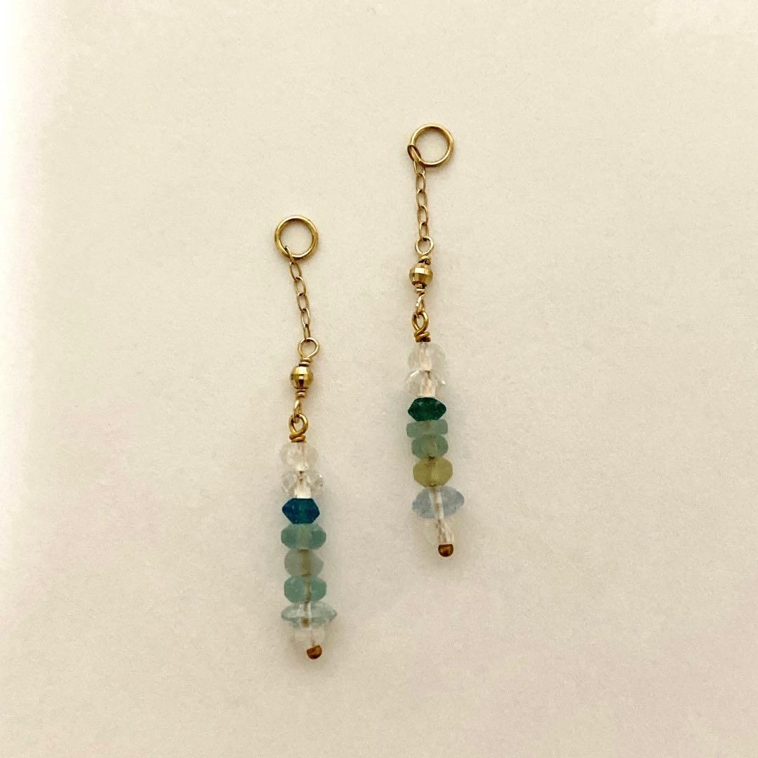 agete K10ローマンガラスピアスチャーム