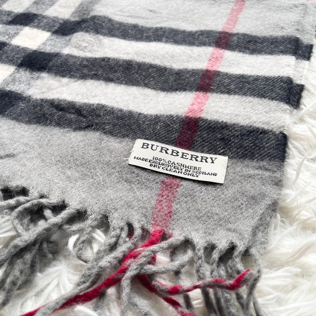 【美品】Burberry バーバリー マフラー カシミヤ100% メガチェック