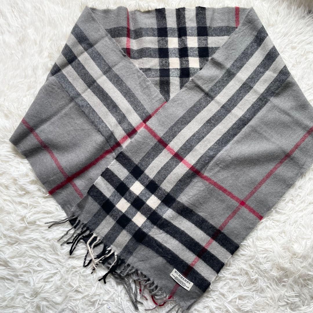 【美品】Burberry バーバリー マフラー カシミヤ100% メガチェック