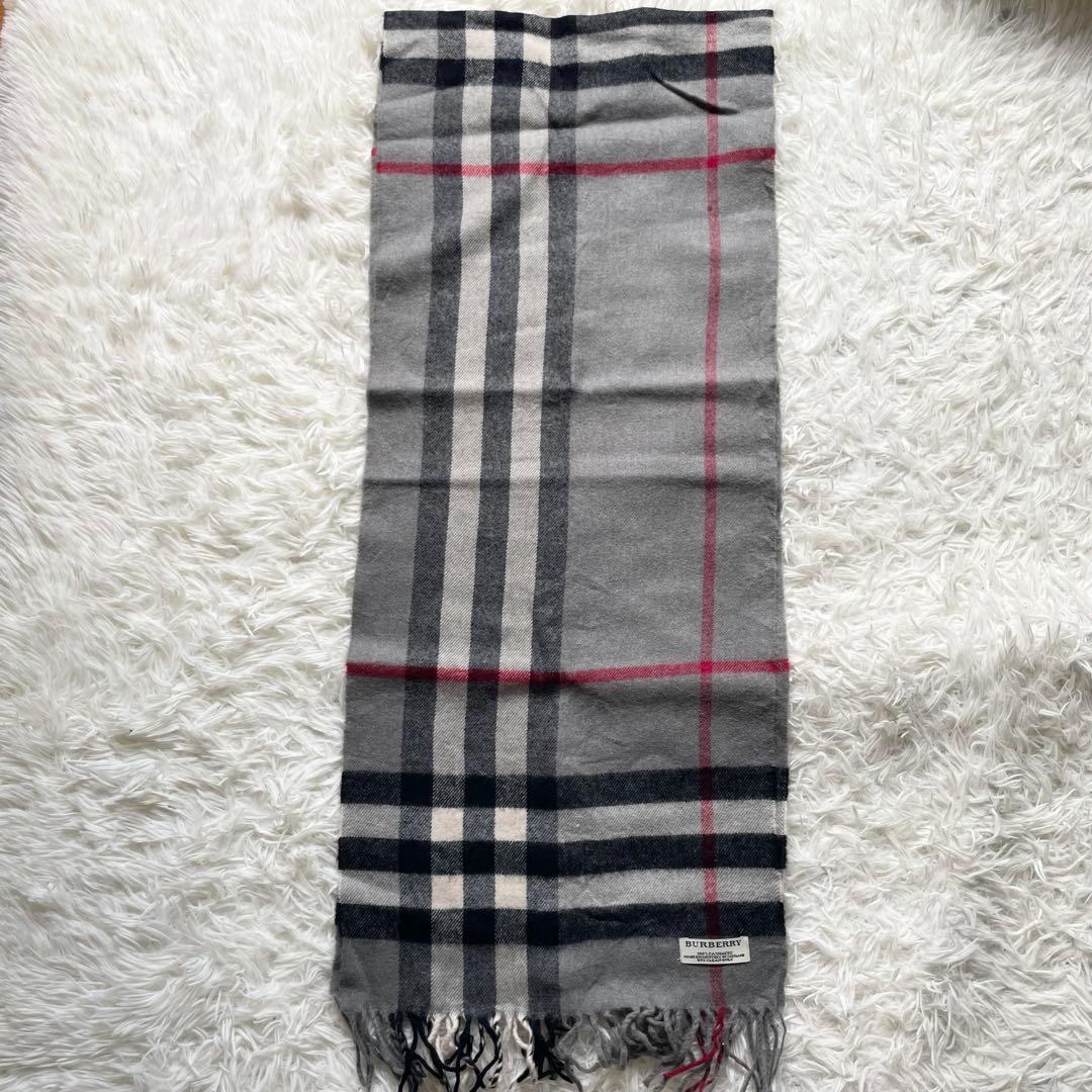 【美品】Burberry バーバリー マフラー カシミヤ100% メガチェック
