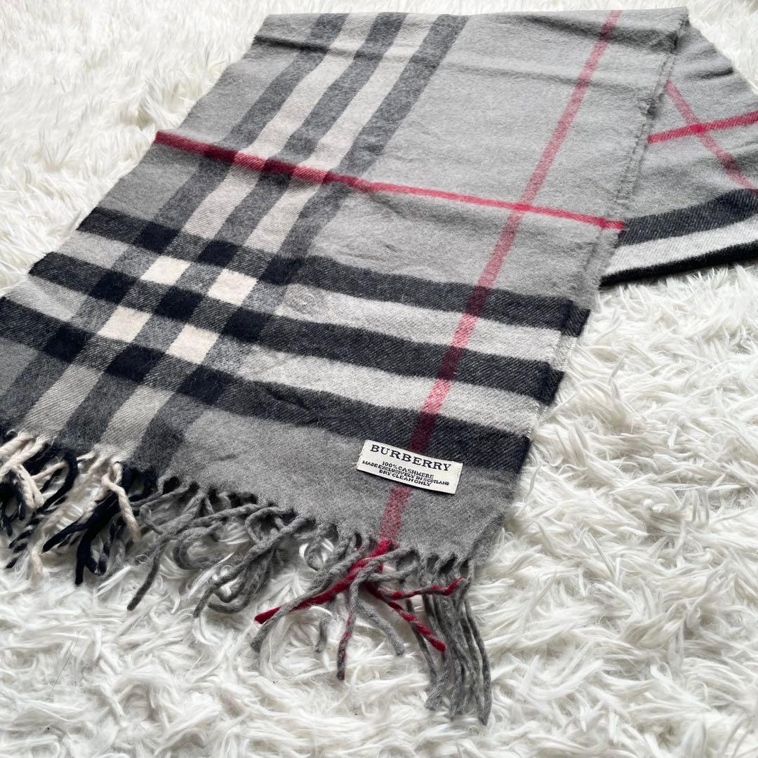 【美品】Burberry バーバリー マフラー カシミヤ100% メガチェック