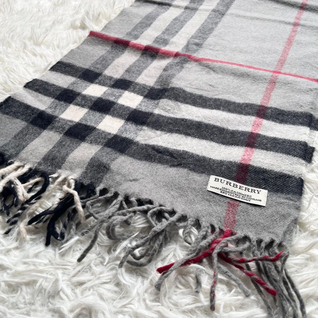 【美品】Burberry バーバリー マフラー カシミヤ100% メガチェック
