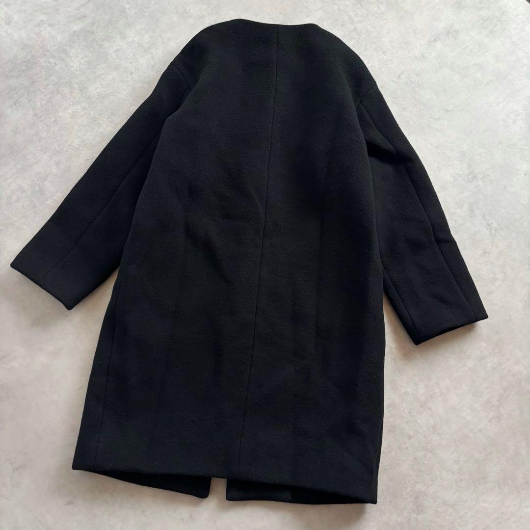 IENA イエナ ラムウールノーカラーコート ブラック 38 近年モデル