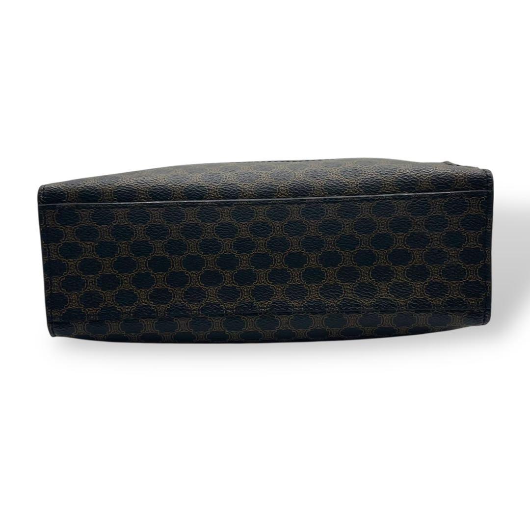 良品　オールドセリーヌ　トートバッグ　ボーダー　マカダム　レザー　PVC 黒