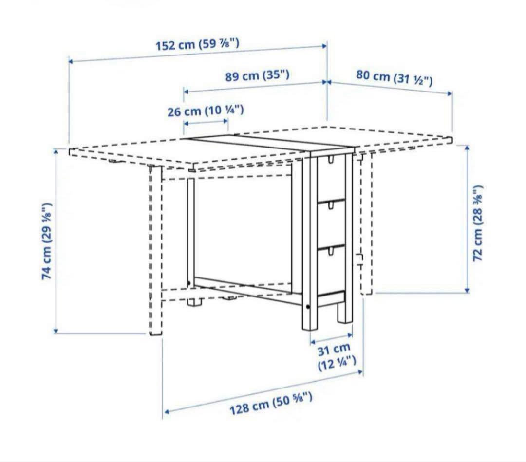 【ミミ】 IKEA NORDEN ノールデンテーブル 152x80 cm