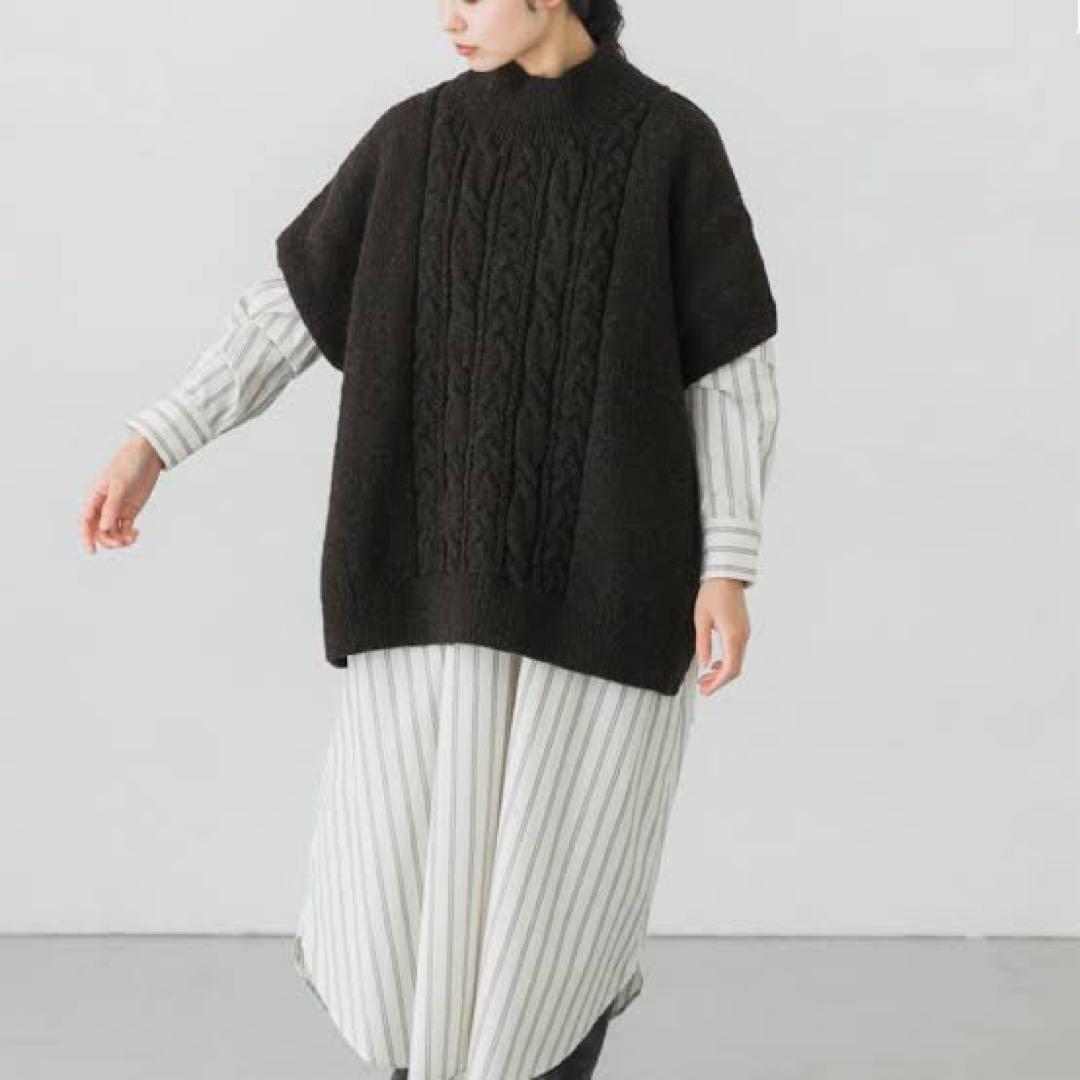 かぐれ 【22AW】ペルーワイドニットベス COFFEE kagure