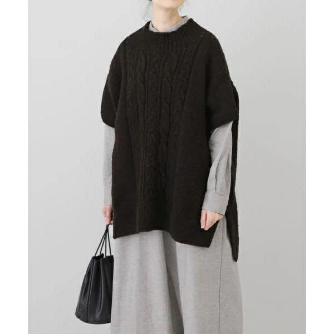 かぐれ 【22AW】ペルーワイドニットベス COFFEE kagure