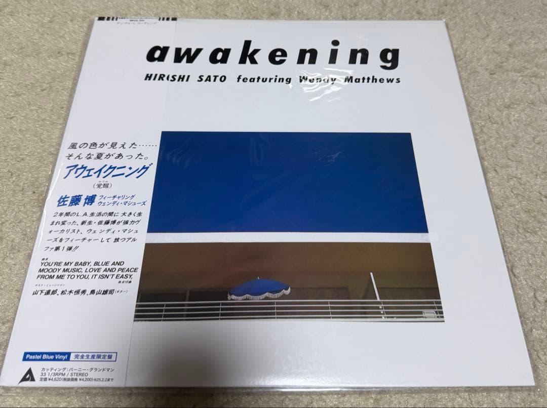 新品未使用!!! 佐藤博 / アウェイクニング アナログLPレコード