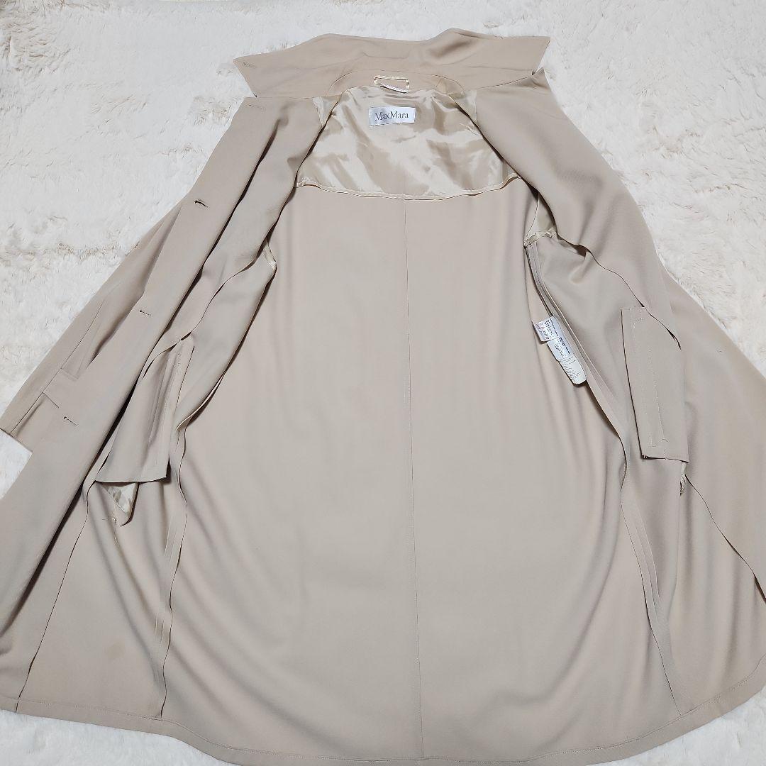 【新品】マックスマーラ白タグバージンウールコートベージュ 40サイズ