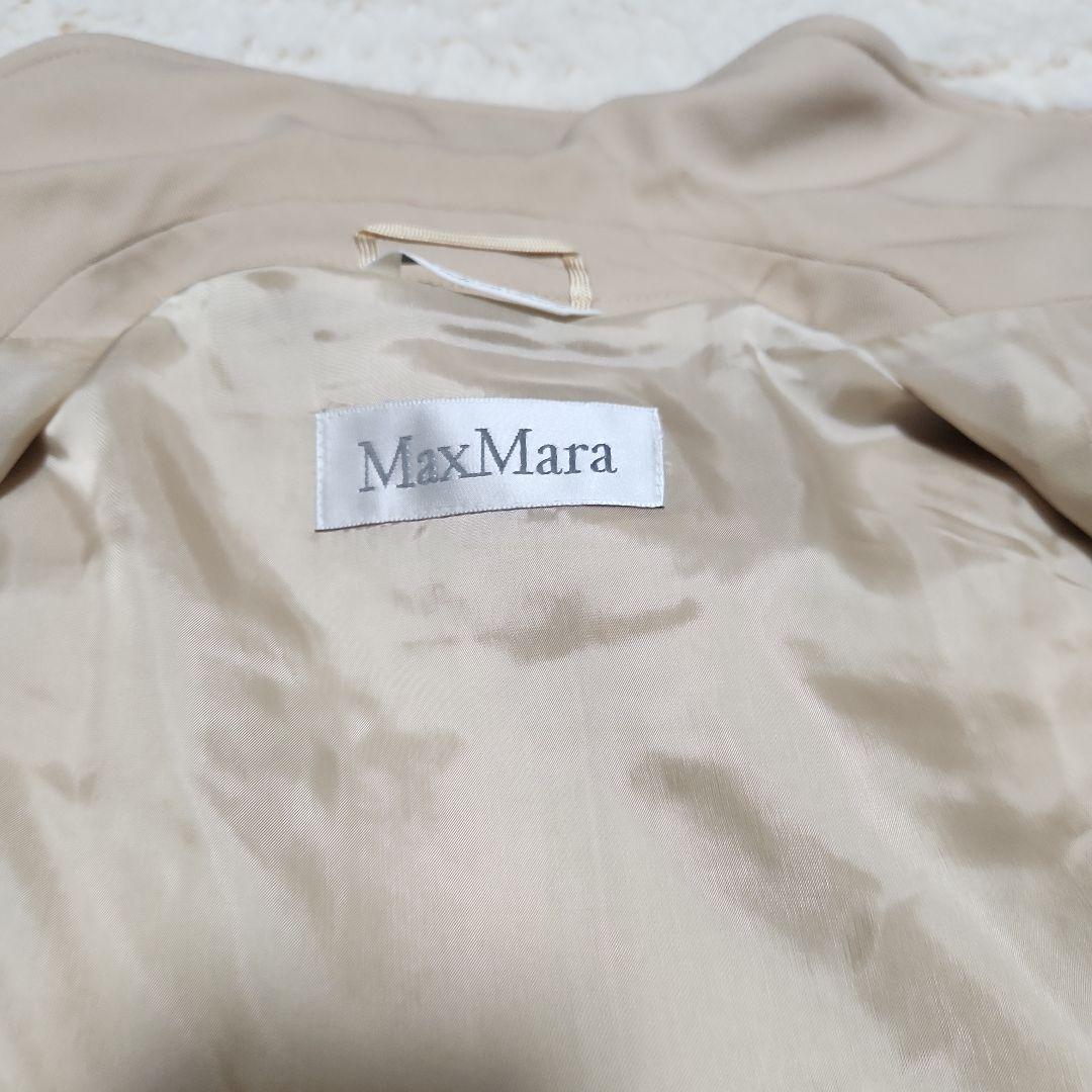 【新品】マックスマーラ白タグバージンウールコートベージュ 40サイズ