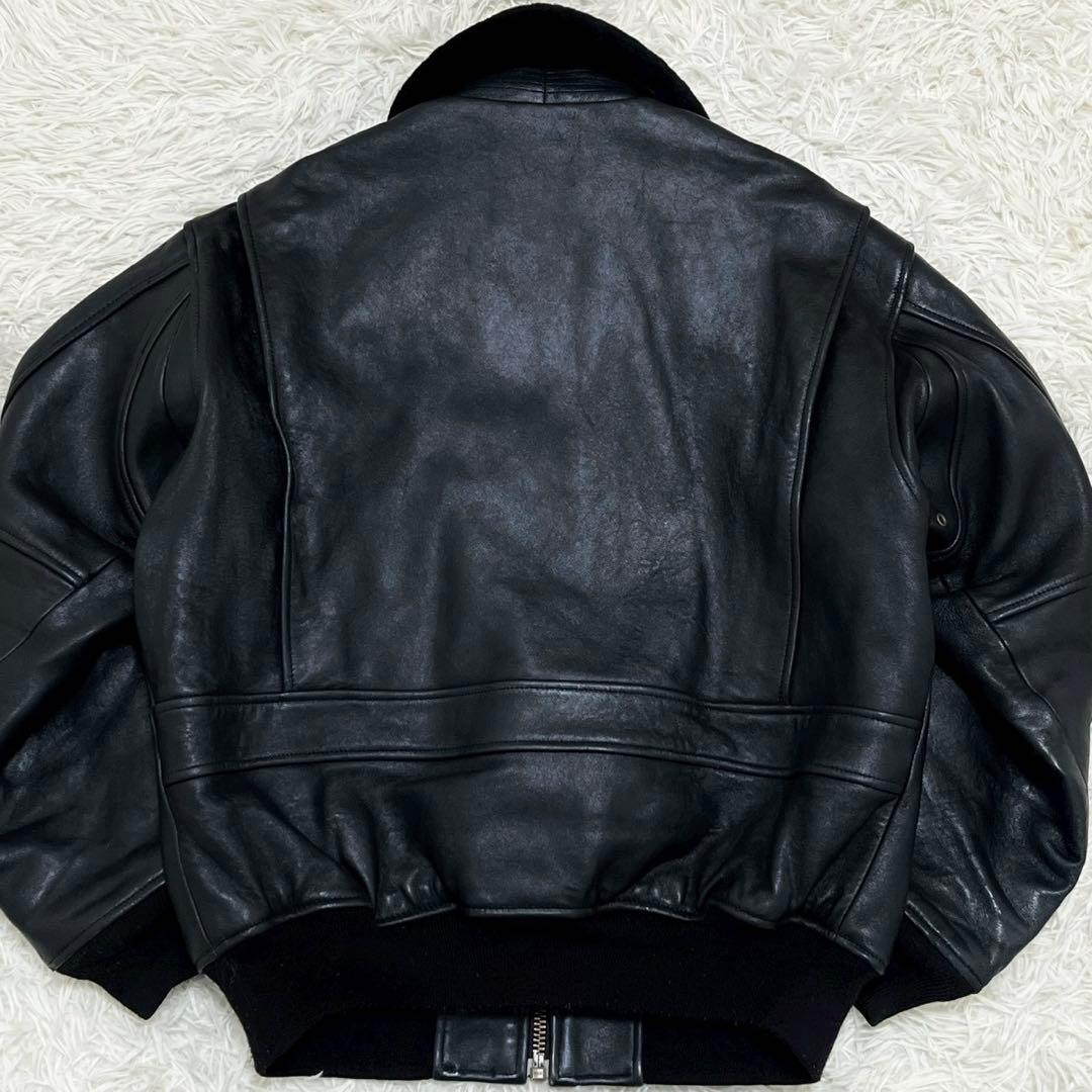 ショット　フライトジャケット　レザージャケット　G-1 ワッペン　ファー