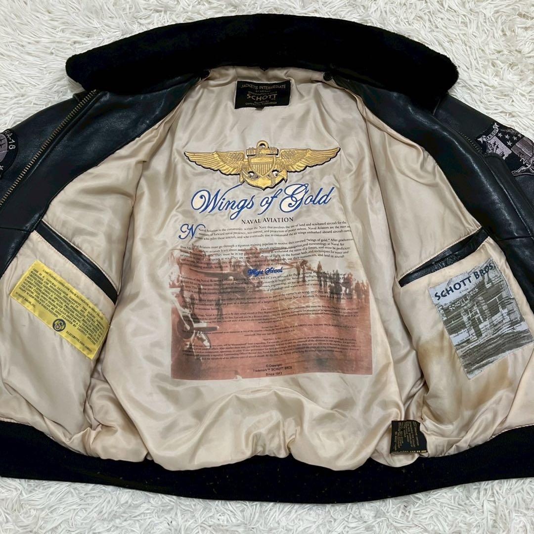 ショット　フライトジャケット　レザージャケット　G-1 ワッペン　ファー