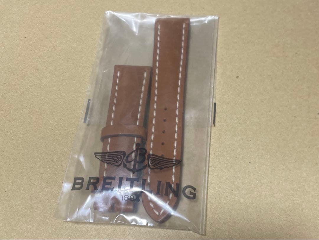 ブライトリング　皮ベルト　20-18 茶