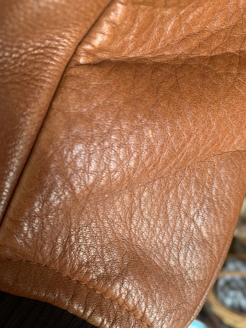 COACH スタジアムジャンパー XS 黒/茶　レザー