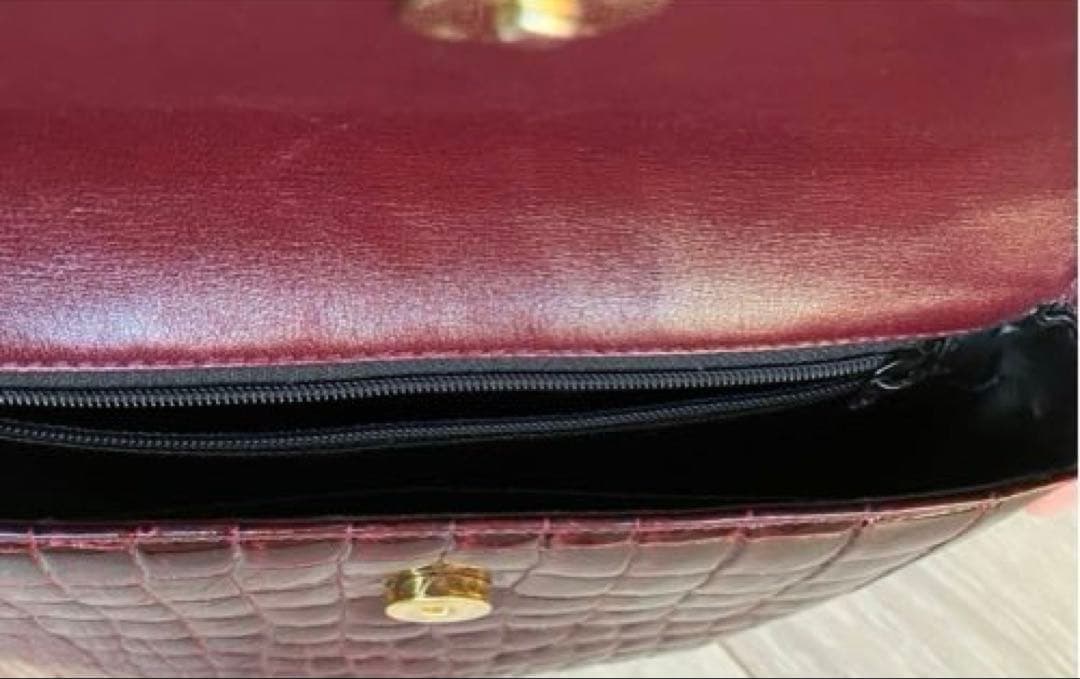 ⭐️natasan13様⭐️美品⭐️クロコダイル　ショルダーバッグ　ワインレッドJRA